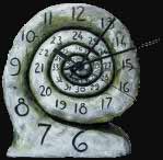 Escargot clock cast in concrete