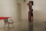 Thordarson's Out of Line cabinet. Left, a chair by Dieter Roth