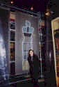 Thordarson in front of Human Cabinet painting, at the Pompidou Center 1996